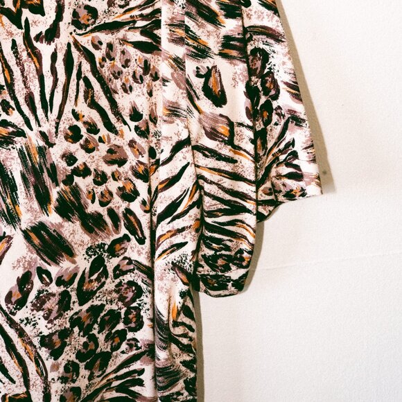 Vintage 80s/90s Christie & Jill Animal Print Blouse – Mixed Prints, Rayon - Picture 4 of 5